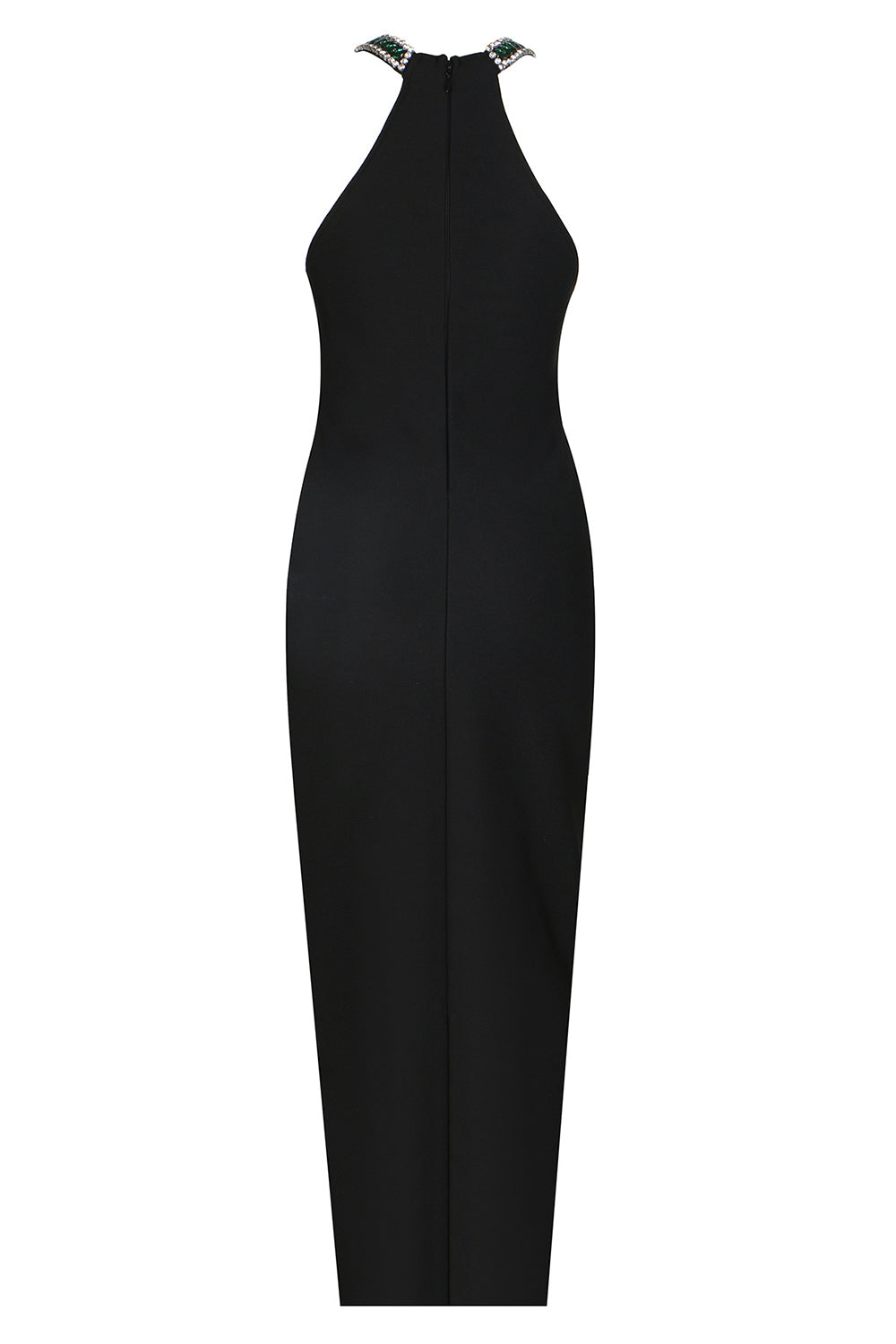 Crystal Embroidered Square Halter Neck Maxi Dress IULOVER Crystal Embroidered Square Halter Neck Maxi Dress IULOVER