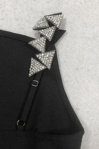 Crystal Triangle Embellished Maxi Dress