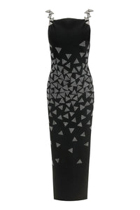 Crystal Triangle Embellished Maxi Dress