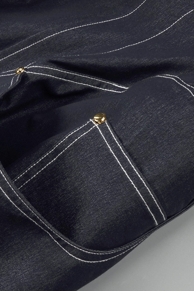 Denim Halterneck Midi Dress