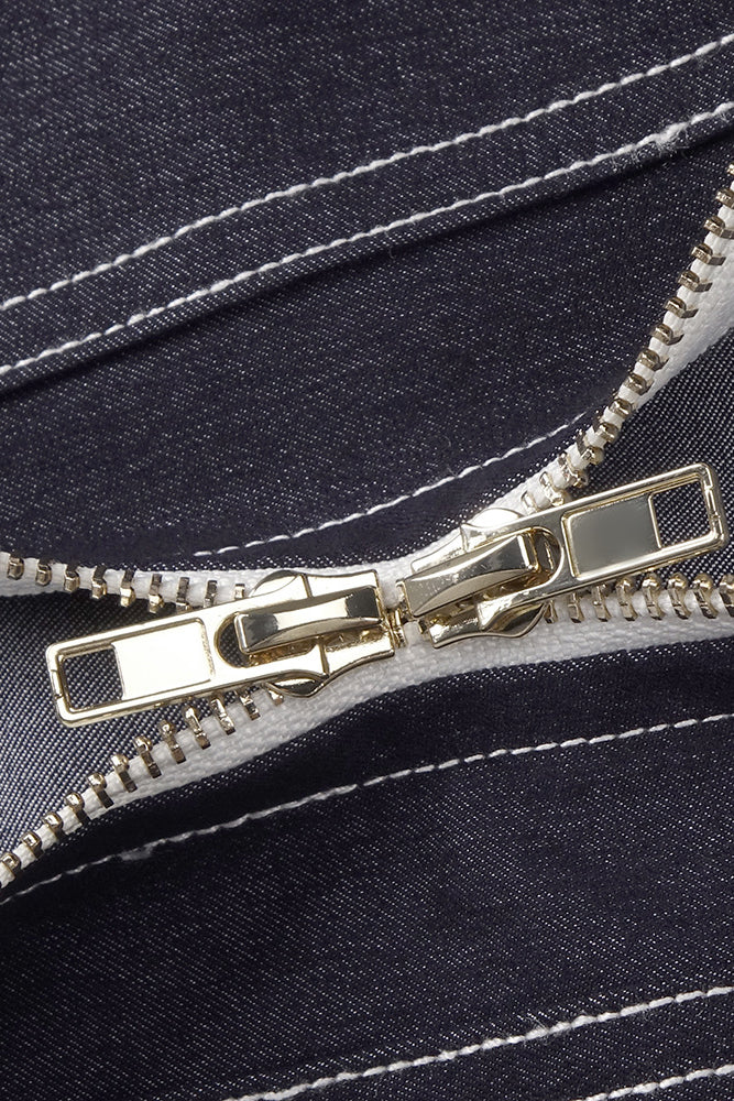 Denim Halterneck Midi Dress