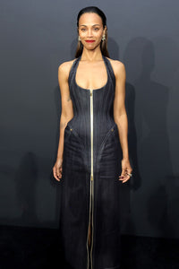 Denim Halterneck Midi Dress