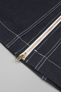 Denim Halterneck Midi Dress