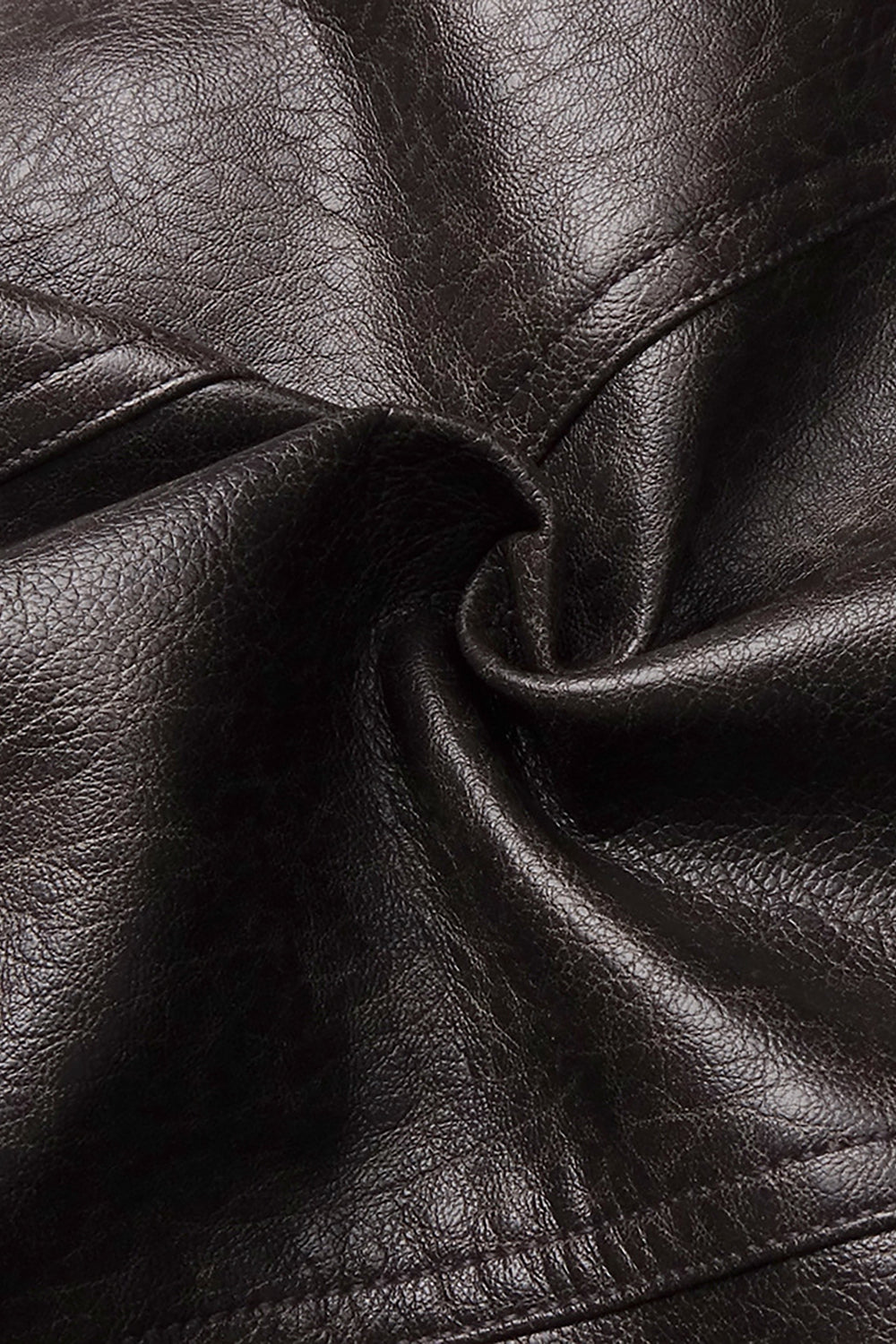 Oversized Double-breasted Leather Jacket