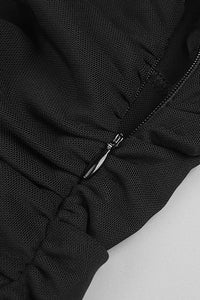 Draped Cut Out Top Mesh Pant