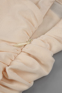 Draped Cut Out Top Mesh Pant