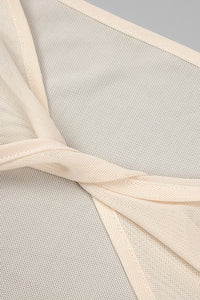 Draped Cut Out Top Mesh Pant