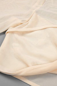 Draped Cut Out Top Mesh Pant