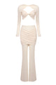 Draped Cut Out Top Mesh Pant
