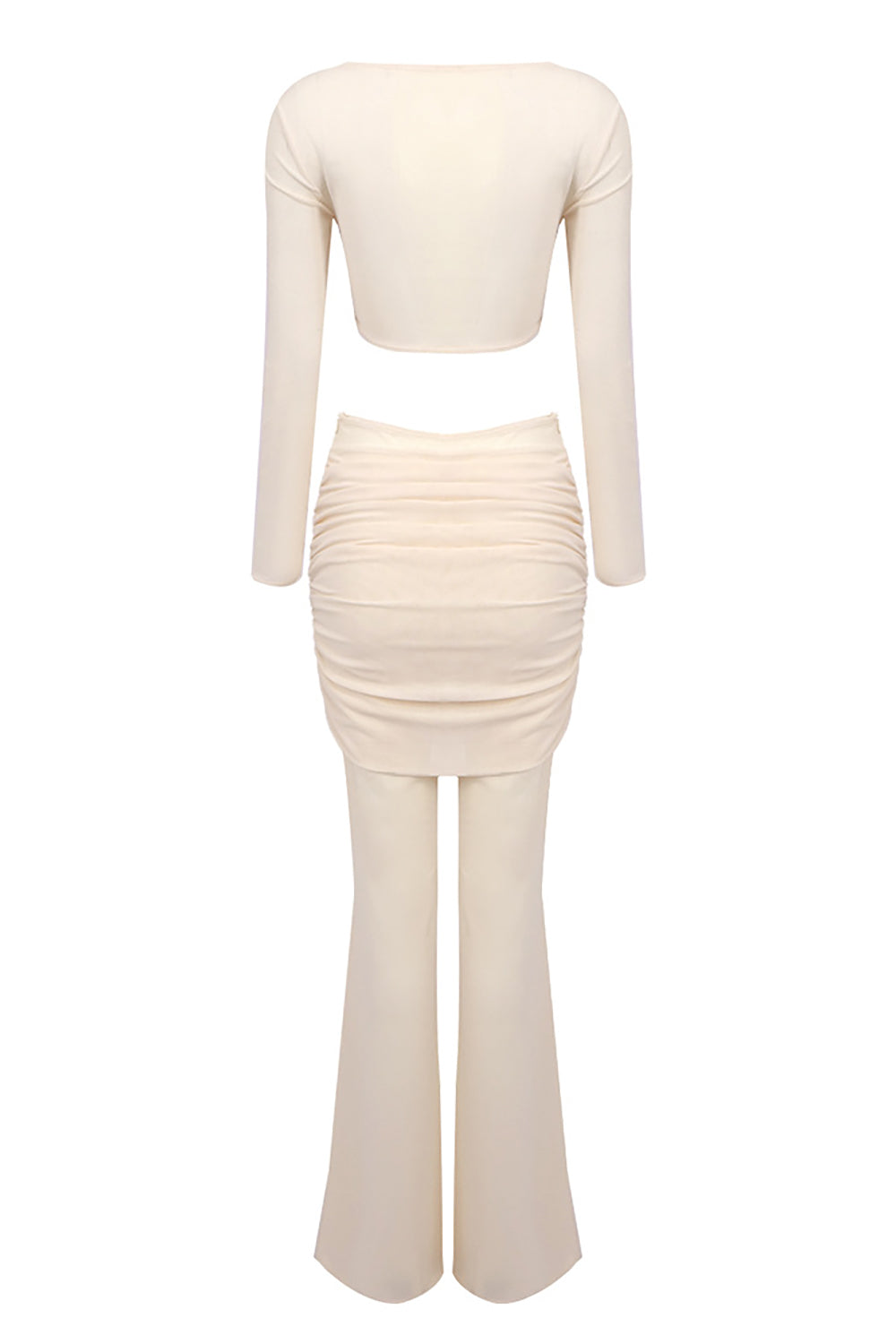 Draped Cut Out Top Mesh Pant