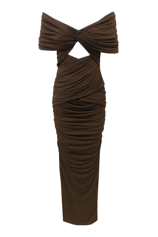 desert formal dress Shoulder-Bow Long Formal Prom Dress main image 0