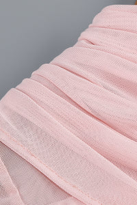 Long Sleeve Draped Mesh Maxi Dress