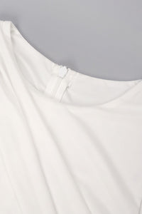 Draped Side Tail Slit Gown