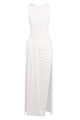 Draped Side Tail Slit Gown