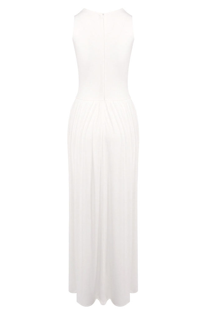 Draped Side Tail Slit Gown