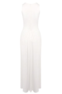 Draped Side Tail Slit Gown