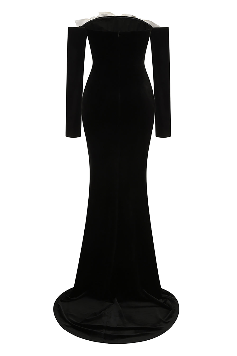 Duchesse Bows Off The Shoulder Velvet Gown