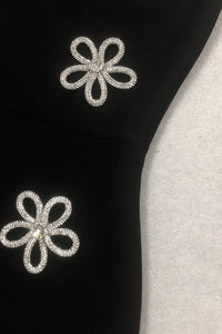 Floral Crystal Applique Body-Con Maxi Dress