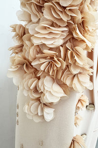 Floral Crystal Coat Gown