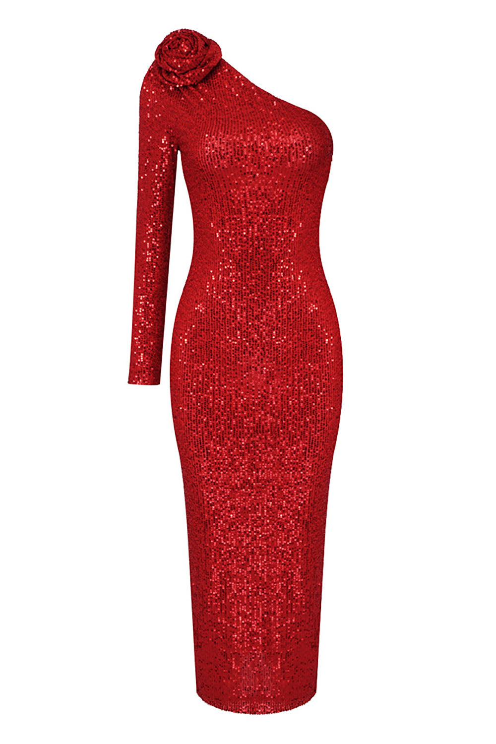 open lace back dress One-Shoulder Midi Bandage Dress – IULOVER main image 0
