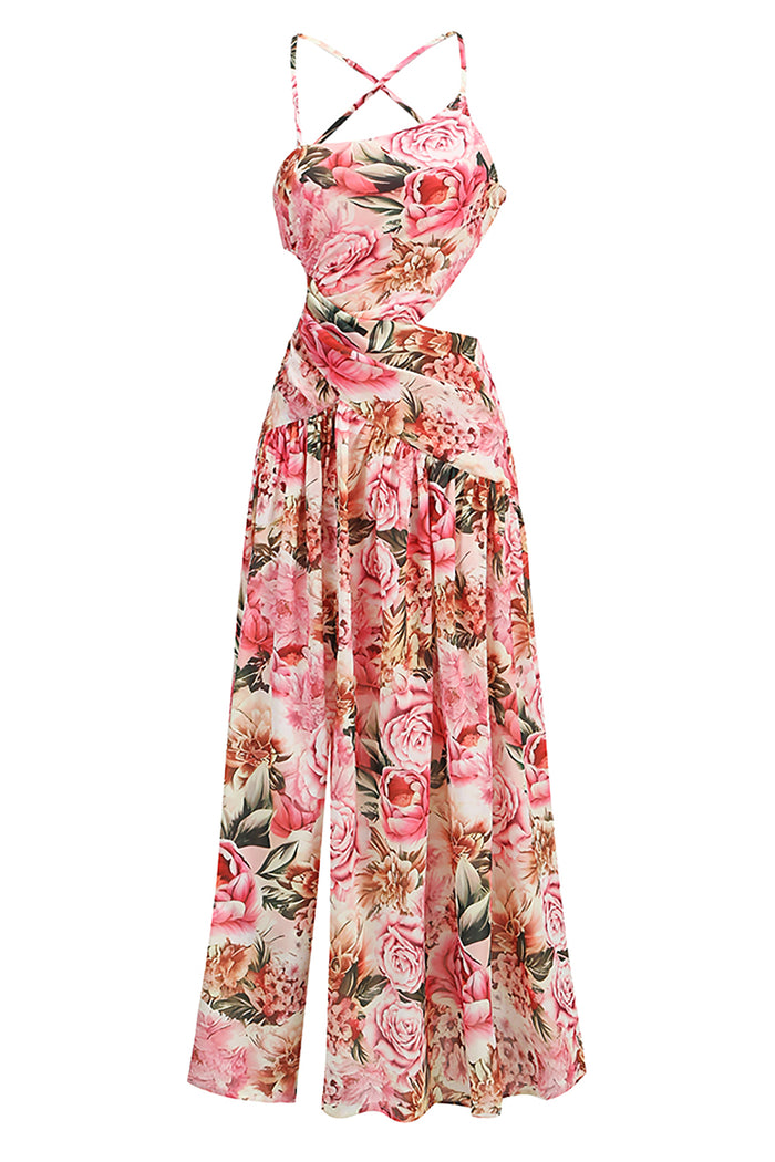 Floral Printed A-Line Maxi Dress IULOVER Floral Printed A-Line Maxi Dress IULOVER