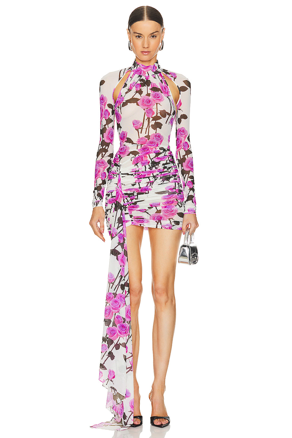 Floral Printed Ruched Mini Dress