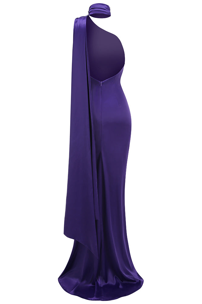 Flower Halter Draped Gown