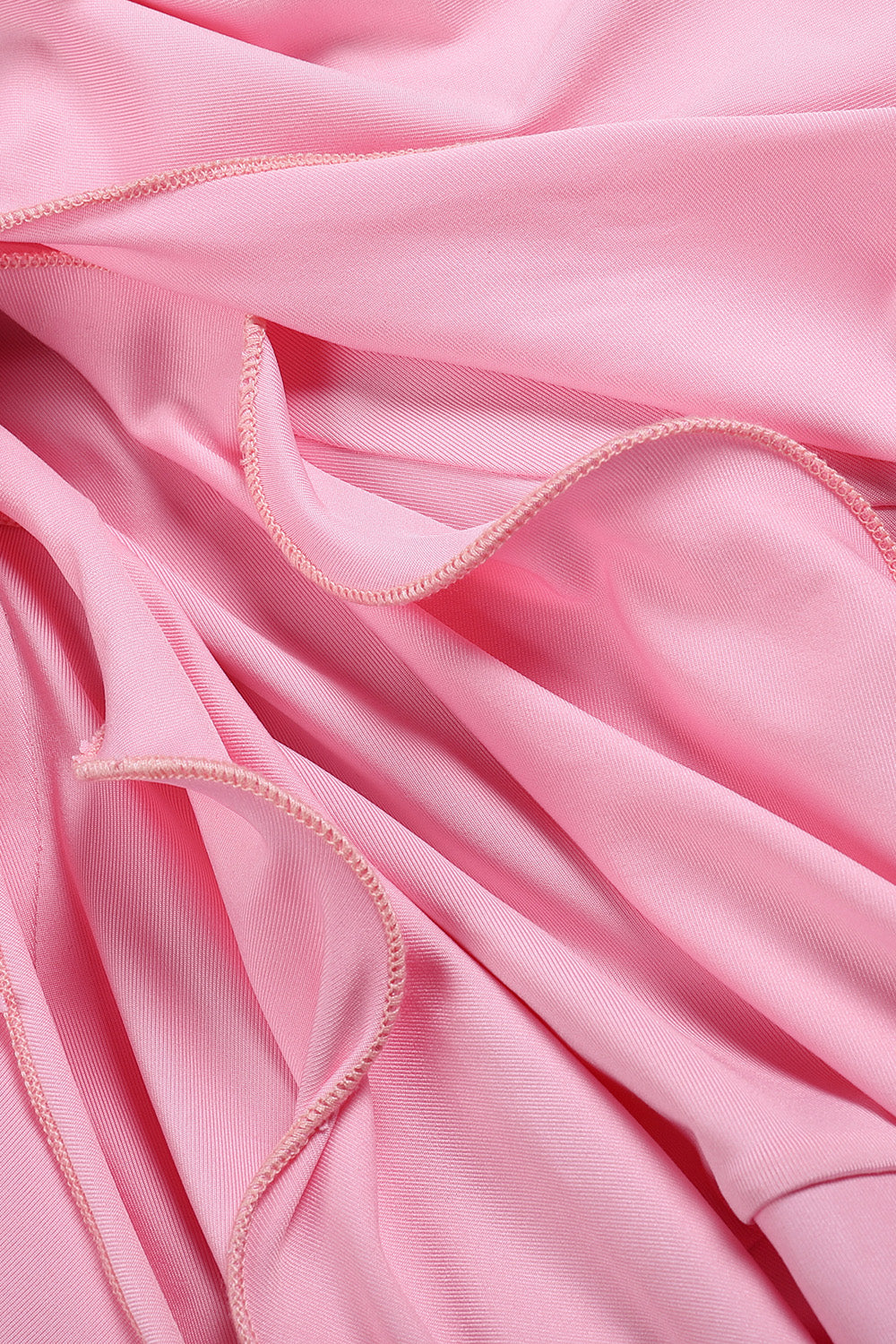 Vestido largo de sirena con flores en rosa
