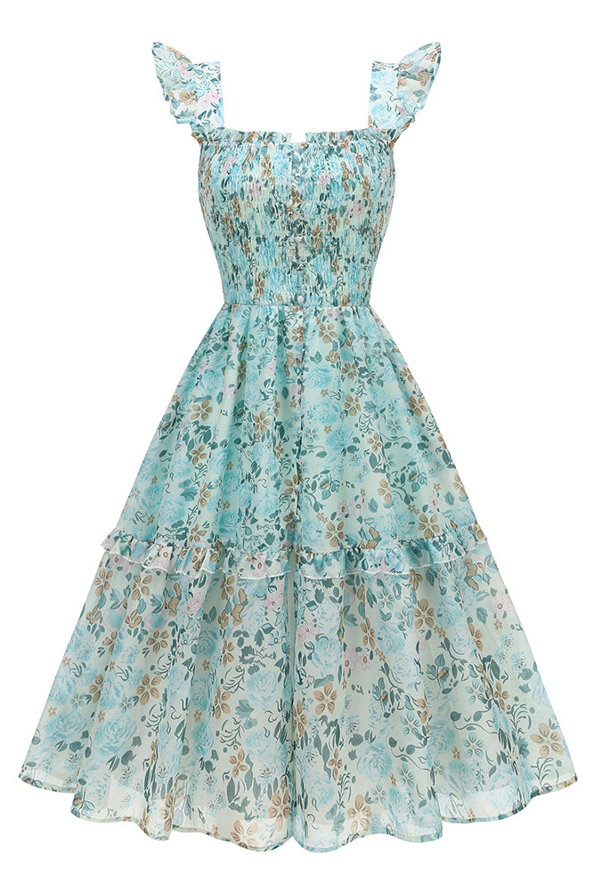 Flutter Sleeve Midi Dress in Green Green / Medium