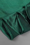 Green Strapless Draped Slit Maxi Dress