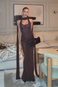 Halter Open Back Maxi Dress