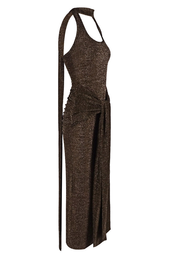 Halter Open Back Maxi Dress