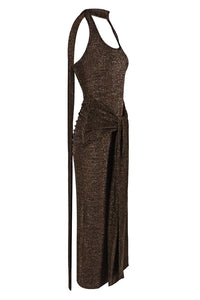 Halter Open Back Maxi Dress