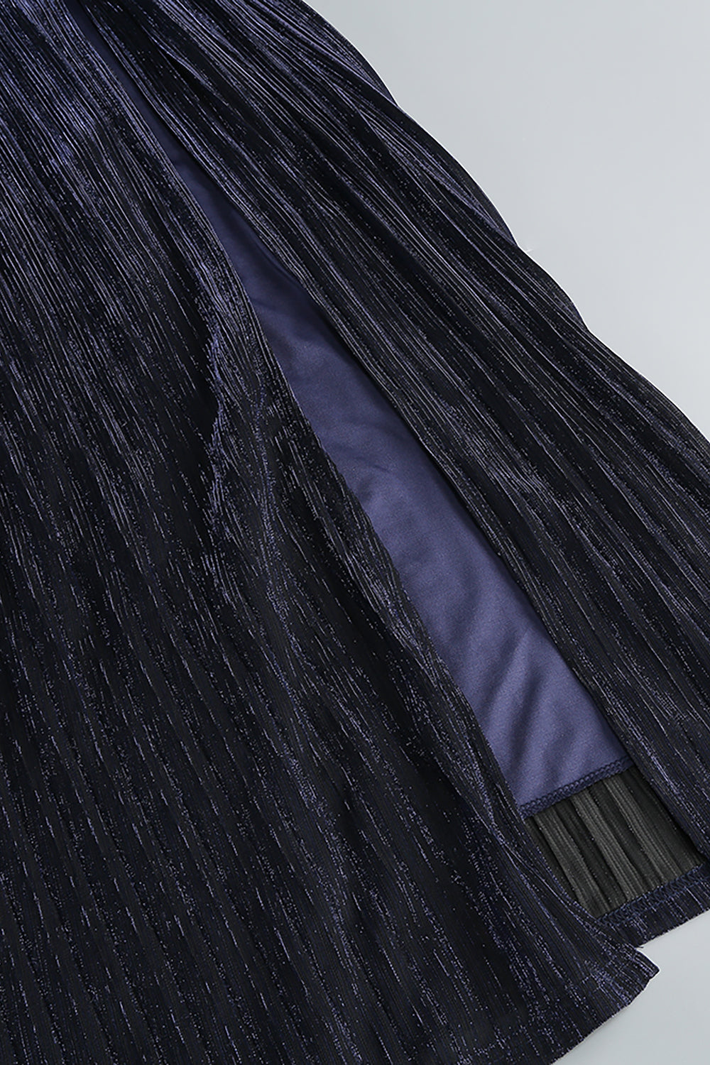 Halter-neck Ring-detail Pleated Gown