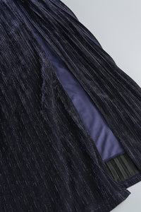 Halter-neck Ring-detail Pleated Gown