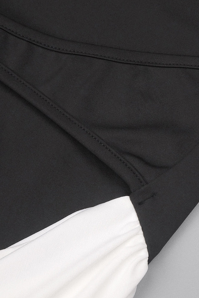 Halter Backless Colorblock Pleated Gown