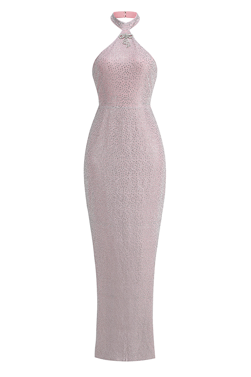 Halter Backless Crystal Embellished Maxi Dress IULOVER Halter Backless Crystal Embellished Maxi Dress IULOVER