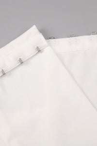 Halter Backless Gathered Maxi Dress in white