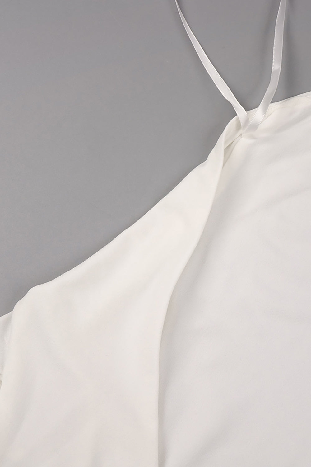 Halter Backless Gathered Maxi Dress in white