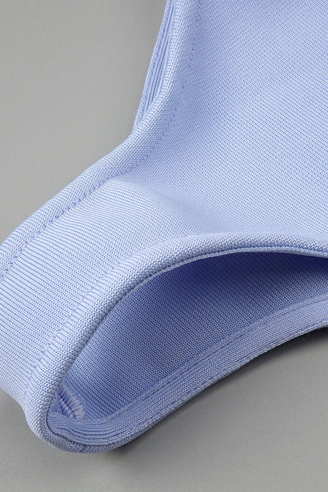 Halter Backless Mesh Bandge Mini Dress