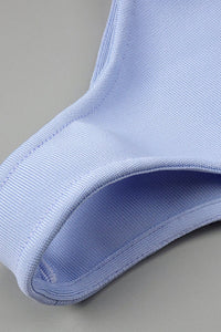 Halter Backless Mesh Bandge Mini Dress