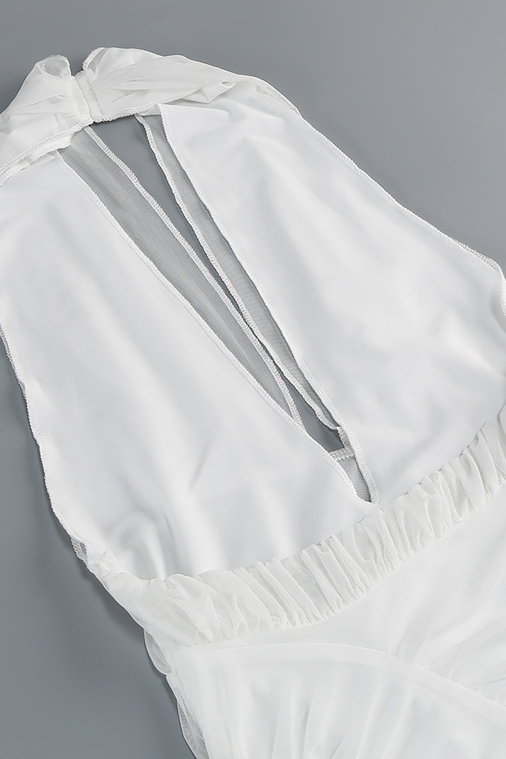 Halter Backless Tulle Maxi Dress