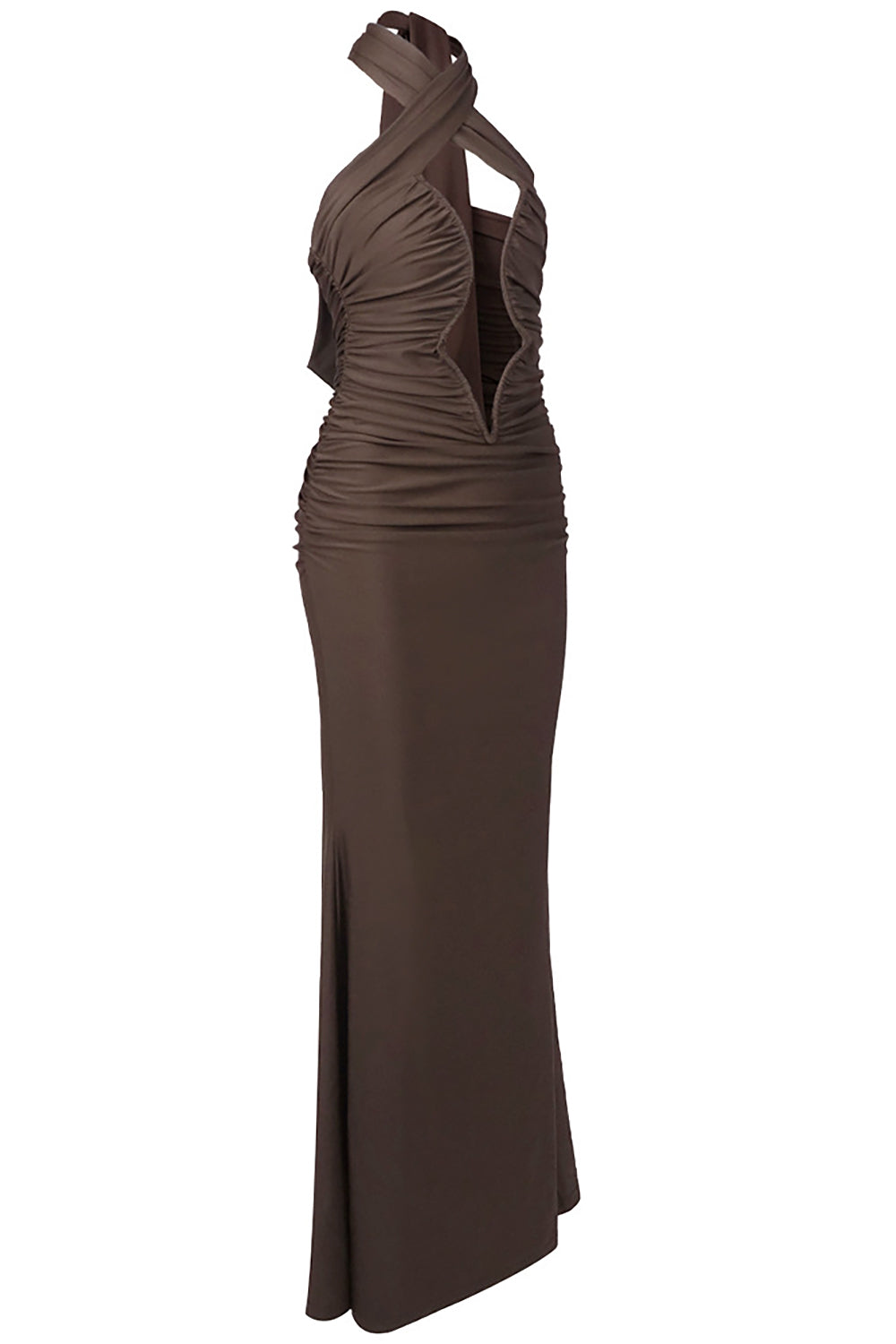 Halter Cross Neck Cut Out Maxi Dress