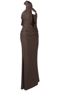 Halter Cross Neck Cut Out Maxi Dress
