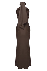 Halter Cross Neck Cut Out Maxi Dress