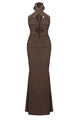 Halter Cross Neck Cut Out Maxi Dress