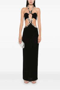 Halter Crystal-Trim Gown