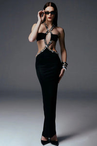 Halter Crystal-Trim Gown