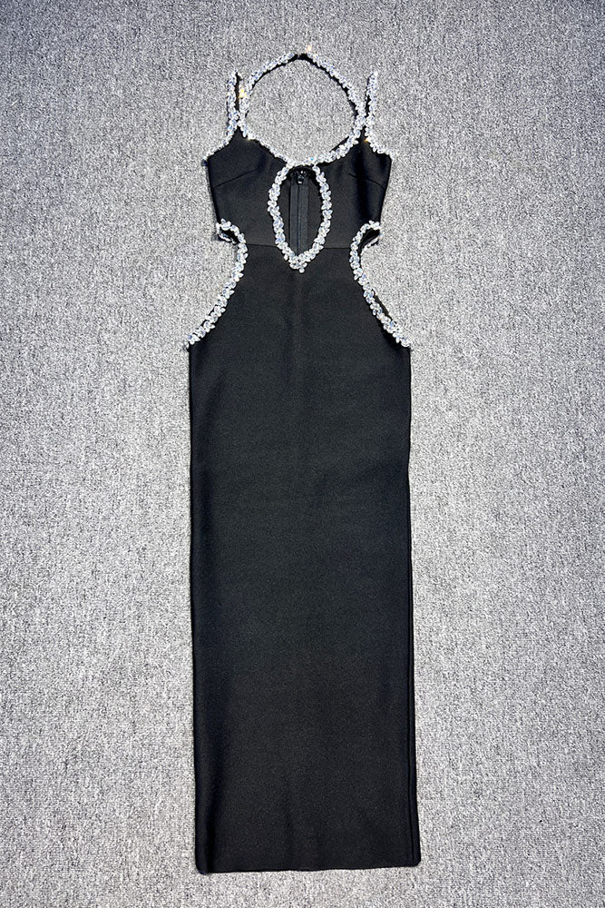 Halter Diamante Trim Gown