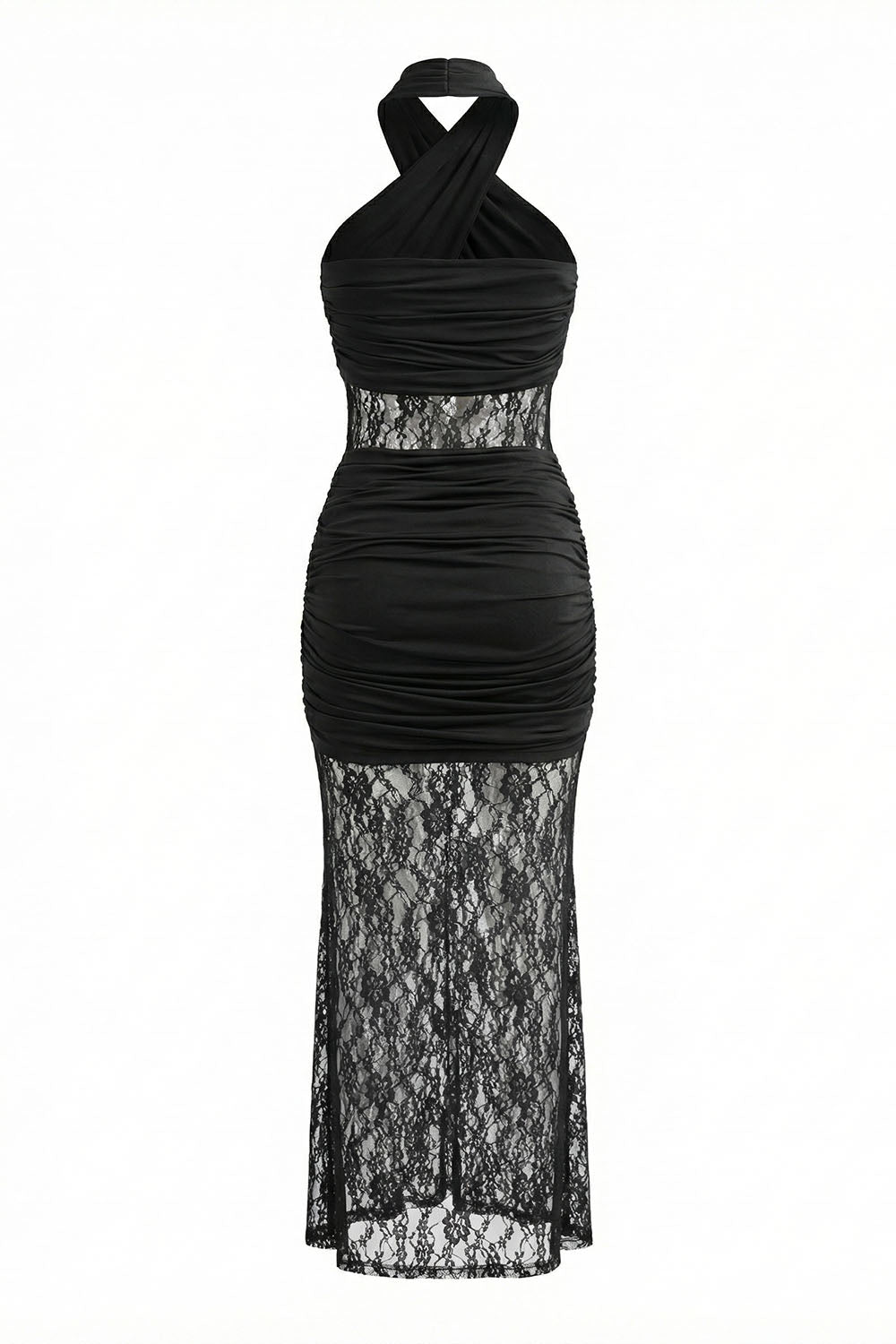 Halter Neck Lace Maxi Dress